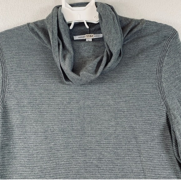 Adrienne Vittadini Women's Pullover Long Sleeve Ribbed Knit Sweater Tunic Gray L - Picture 5 of 12